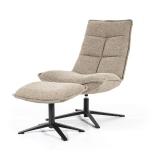 Fauteuil Marcus met voetenbank- Beige Baquer - 95593