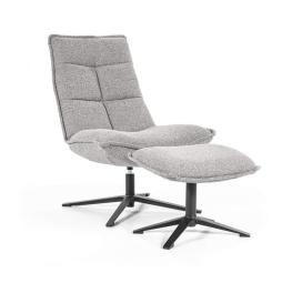 Fauteuil Marcus met voetenbank- Licht Grijs Baquer - 95592