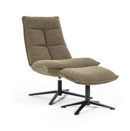 Fauteuil Marcus met voetenbank - Groen Baquer - 95594