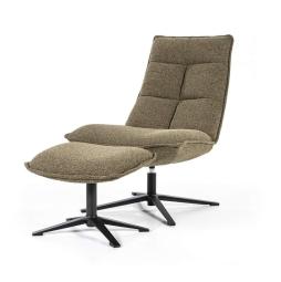 Fauteuil Marcus met voetenbank - Groen Baquer - 95594